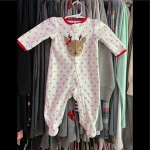 5 for $15! Child of Mine Christmas Reindeer Footie Sleeper 0-3m